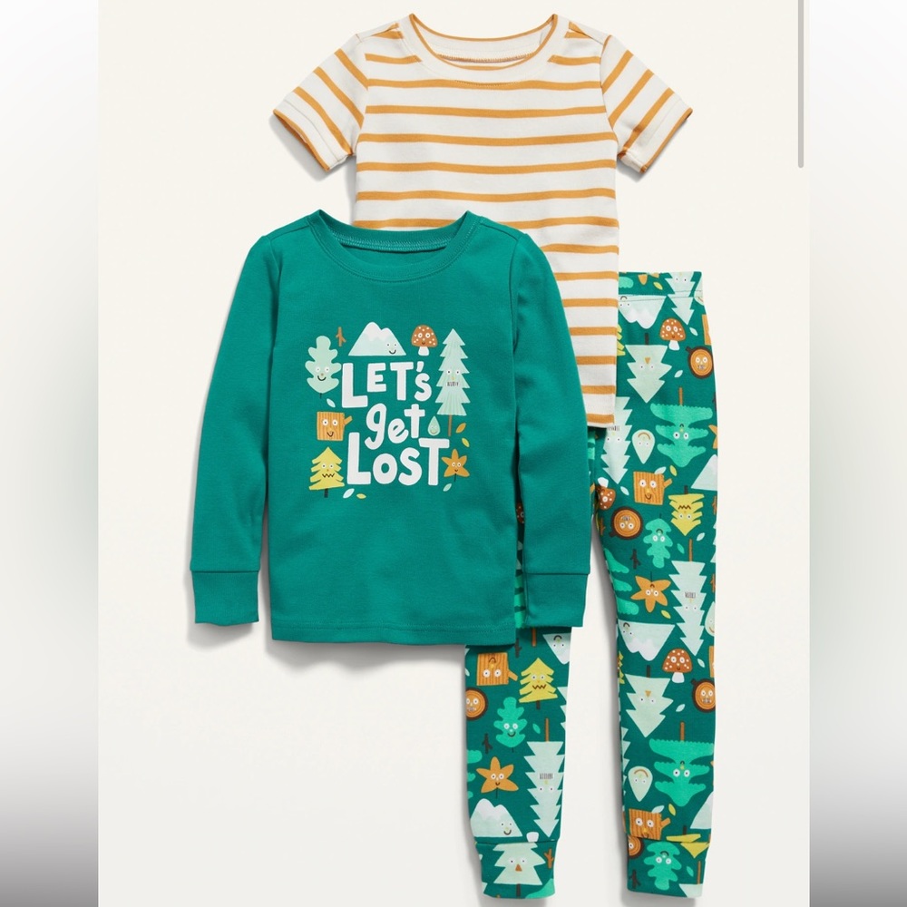NWT Old Navy Unisex 3-Piece Graphic Pajama Set 4T